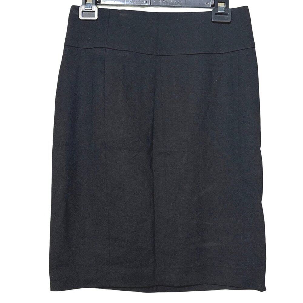 CAbi Pencil Skirt Womens 2 Black Stretch Knee Length Classic Work Career